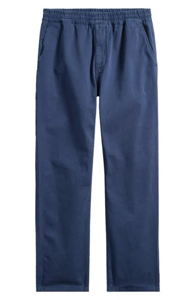 Carhartt Work In Progress Flint Straight Leg Twill Pants In Dusky Blue (garment Dyed)