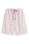 Carhartt Work In Progress Floyde Lyocell & Cotton Twill Drawstring Shorts In Pink