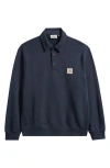 Carhartt Work In Progress French Terry Polo Sweatshirt In Black