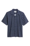Carhartt Work In Progress Furoshiki Camp Shirt In Furoshiki Print Blue