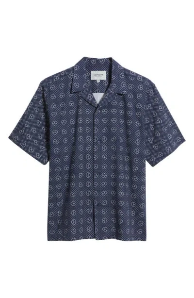 Carhartt Work In Progress Furoshiki Camp Shirt In Furoshiki Print Blue