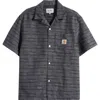 Carhartt Work In Progress Gellar Short Sleeve Cotton Jacquard Camp Shirt In Gray