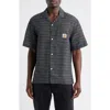 Carhartt Work In Progress Gellar Short Sleeve Cotton Jacquard Camp Shirt In Gray