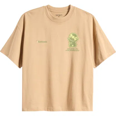Carhartt Work In Progress Harttronix Oversize Organic Cotton Graphic T-shirt In Dusty H Brown