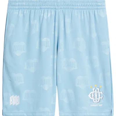 Carhartt Work In Progress Hartts Jacquard Football Shorts In Blue
