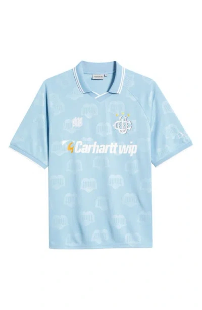 Carhartt Work In Progress Hartts Jacquard Graphic Football T-shirt In Blue