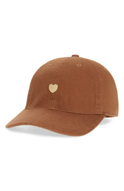 Carhartt Work In Progress Heart Adjustable Cotton Twill Baseball Cap In Hamilton Brown/black