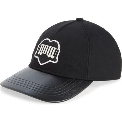 Carhartt Work In Progress Heart Train Mixed Media Baseball Cap In Black