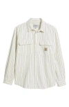 Carhartt Hendry Striped Shirt Jacket Wax/dark Navy In White