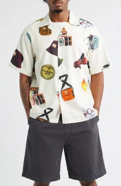 CARHARTT CARHARTT WORK IN PROGRESS JACOB ROCHESTER PRINT SHORT SLEEVE CAMP SHIRT