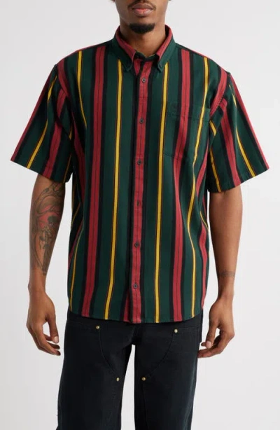 Carhartt Work In Progress Jarrell Stripe Short Sleeve Cotton Button-down Shirt In Multi