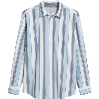 Carhartt Work In Progress Kendricks Button-up Shirt In Kendricks Stripe Blue