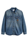 Carhartt Work In Progress Lincoln Denim Shirt Jacket In Blue Worn Used Wash