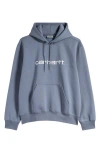 Carhartt Embroidered-logo Hoodie In Dove Grey/wax