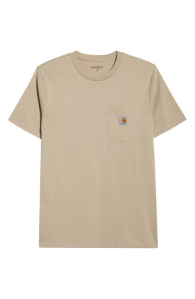 Carhartt Work In Progress Logo Pocket T-shirt In Neutral