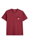 Carhartt Work In Progress Logo Pocket T-shirt In Malbec