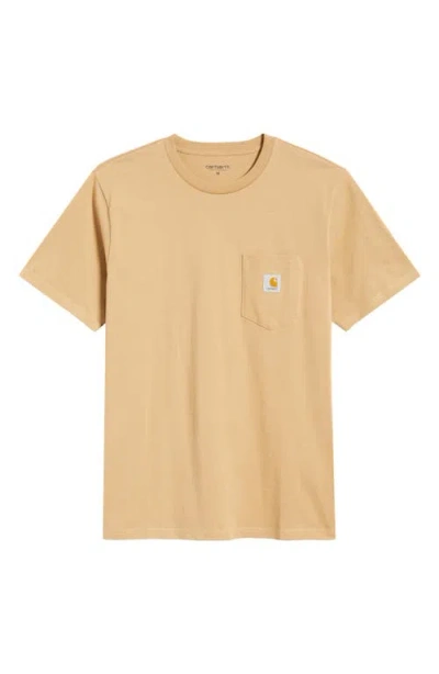 Carhartt Work In Progress Logo Pocket T-shirt In Neutral