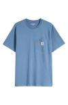 Carhartt Work In Progress Logo Pocket T-shirt In Blue