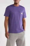 Carhartt Work In Progress Logo Pocket T-shirt In Purple