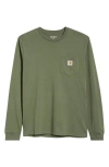 Carhartt Work In Progress Long Sleeve Pocket T-shirt In Green