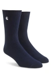 Carhartt Work In Progress Madison 2-pack Crew Socks In White/dark Navy