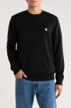 Carhartt Work In Progress Madison Lambswool Blend Sweater In Black