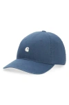 Carhartt Work In Progress Madison Logo Embroidered Baseball Cap In Blue