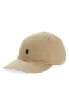Carhartt Work In Progress Madison Logo Embroidered Baseball Cap In Leather/black