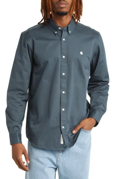 Carhartt Work In Progress Madison Twill Sport Shirt In Blue