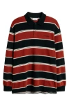 Carhartt Work In Progress Malone Long Sleeve Cotton Rubgy Shirt In Red