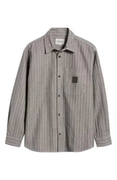 Carhartt Menard Denim Shirt Jacket In Grey Rinsed