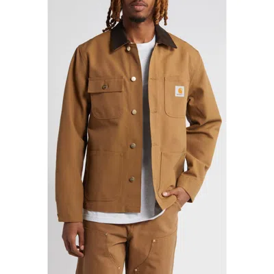 Carhartt Work In Progress Michigan Canvas Coat In Brown