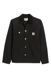 Carhartt Work In Progress Flint Corduroy Button-up Shirt In Black/black (stone Canvas)