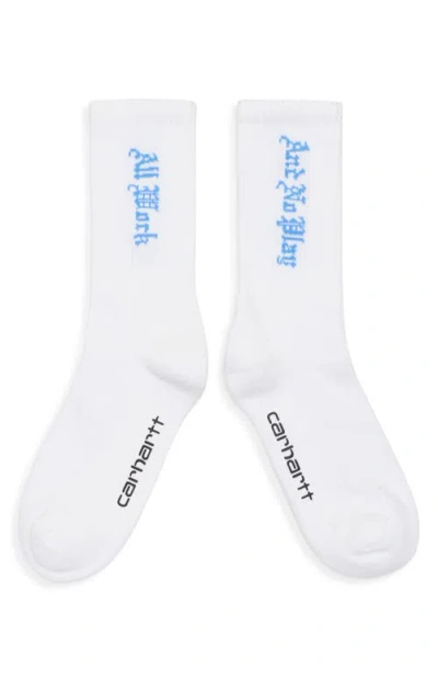Carhartt Work In Progress No Play Cotton Blend Crew Socks In White