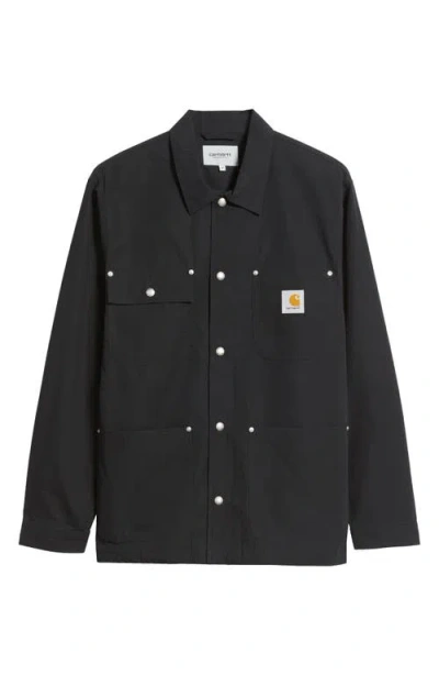 Carhartt Work In Progress Notus Cotton Poplin Coach Jacket In Black
