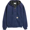 Carhartt Active Jacket With Ribbed Cuffs And Hood In Air Force Blue