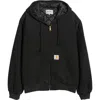 Carhartt Black Og Active Hooded Jacket In Black Aged Canvas