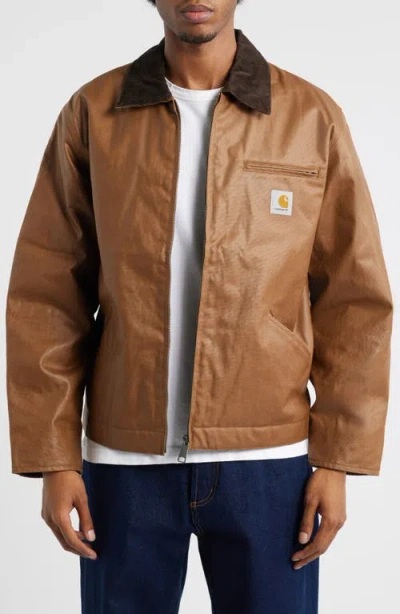 Carhartt Work In Progress Og Dean Coated Cotton Jacket In Brown