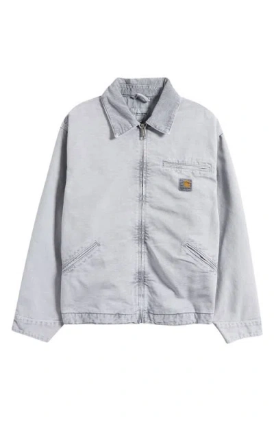 Carhartt Work In Progress Og Detroit Organic Cotton Canvas Jacket In Gray
