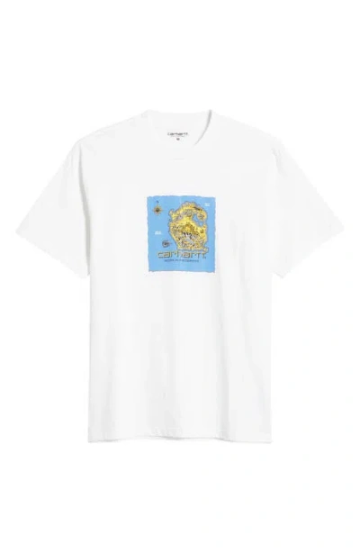 Carhartt Work In Progress Old World Organic Cotton Graphic T-shirt In White