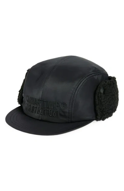 Carhartt Work In Progress Olten Baseball Cap With Ear Flaps In Black
