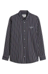 Carhartt Work In Progress Palance Stripe Cotton Button-down Shirt In Blue