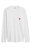 Carhartt Work In Progress Pocket Heart Long Sleeve Cotton T-shirt In White