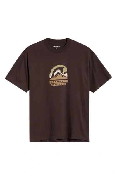 Carhartt Work In Progress Rising Helix Cotton Graphic T-shirt In Brown