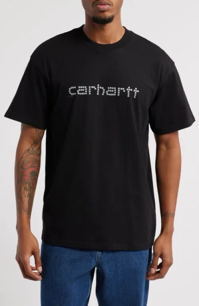 Carhartt Work In Progress Rivet Script Loose Fit Graphic T-shirt In Black