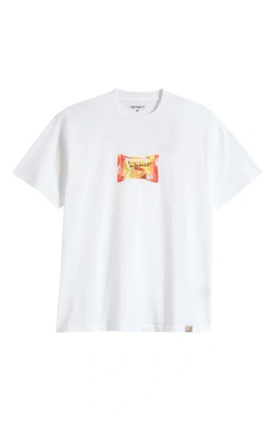 Carhartt Work In Progress Road Side Snack Organic Cotton Graphic T-shirt In White