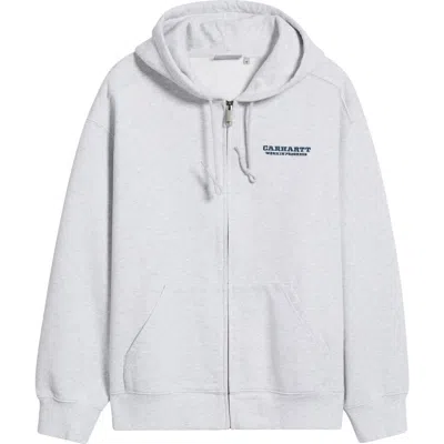 Carhartt Work In Progress Runaway Zip-up Hoodie In Ash Heather/malachite