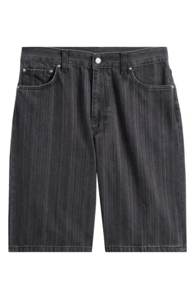 CARHARTT CARHARTT WORK IN PROGRESS RYLAN LOOSE FIT STRIPE COTTON DENIM SHORTS