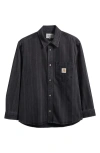 Carhartt Work In Progress Rylan Stripe Cotton Denim Button-up Shirt Jacket In Black