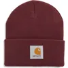 Carhartt Work In Progress Schooling Beanie In Red